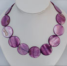 saleable purple disk shell necklace 