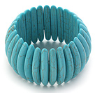 Classic Design Long Spike Shape Blue Turquoise Stretch Bangle Bracelet