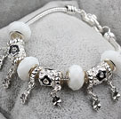 Fashion Style White Colored Glaze Charm Bracelet