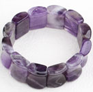 Big Style Concave Shape Amethyst Bangle Bracelet