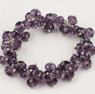 Elegant Cluster Style 8Mm Purple Elastc Stretch Czech Crystal Beaded Bracelet