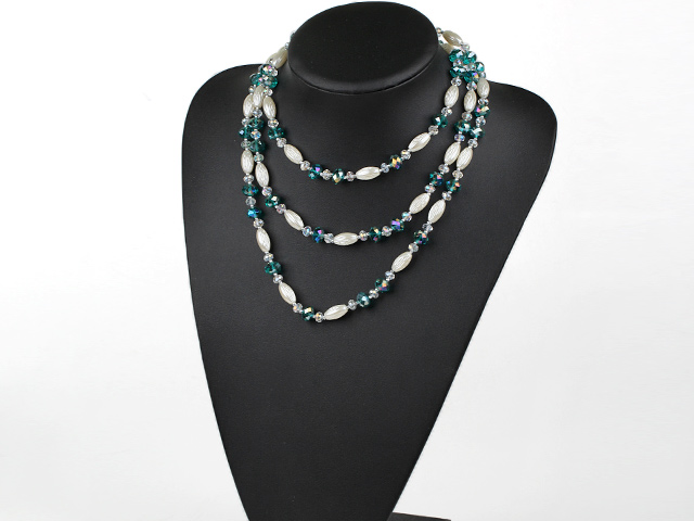55 inches arylic and crystal long style necklace