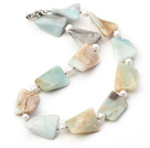 17.5 inches white pearl and agate necklace with moonlight clasp