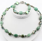 Coin Pearl and Aventurine Set ( Necklace and Matched Earrings )