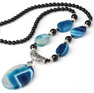fashion new style blue and black agate necklace