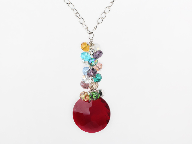 multi color manmade crystal pendant