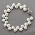 Single Strand 7-8mm White Mabe Freshwater Pearl Bracelet
