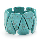 Big Style Triangle Shape Green Turquoise Stretch Bangle Bracelet
