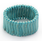 6*32mm  turquoise beads elastic bangle bracelet