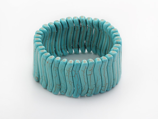 6*32mm  turquoise beads elastic bangle bracelet