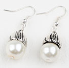 Simple Style White Color Shell Beads Earrings