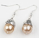 Simple Style Champagne Color Shell Beads Earrings