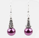 Classic Design Purple Pink Color Shell Beads Earrings