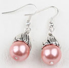 Simple Style Pink Color Shell Beads Earrings