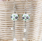 long style lovely white colored glaze earrings 