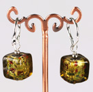 Nice Simple Style Cute Cubic Shape Colored Glaze Earrings With Ear Hoops