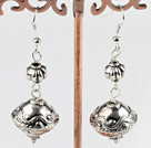 Lovely Ccb Silver Like Engraved Charm Earrings With Fish Hook