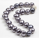 Chunky Big Potato Shape Gray Black Color Sea Shell Beads Necklace with Magnetic Clasp