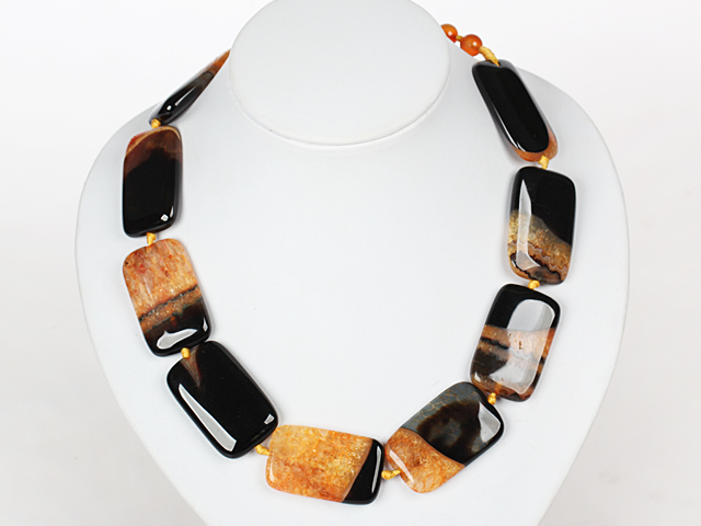 Chunky Necklace Big Crystallized Agate Stone Necklace