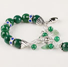 beautiful faceted green agate rhinestone charms bracelet with extendable chain