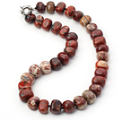 18 inches 12*14mm red jasper necklace with moonlight clasp
