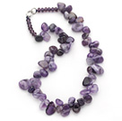 Purple Series Irregular Shape Top Drilled Amethyst and Purple Crystal Necklace