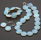 Classic Design Opal Set( Beaded Necklace Bracelet And Matched Earrings )