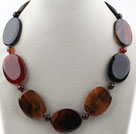 Single Strand Flat Round Visional Agate Necklace with Moonlight Clasp