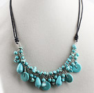 popular style turquoise necklace with extendable chain