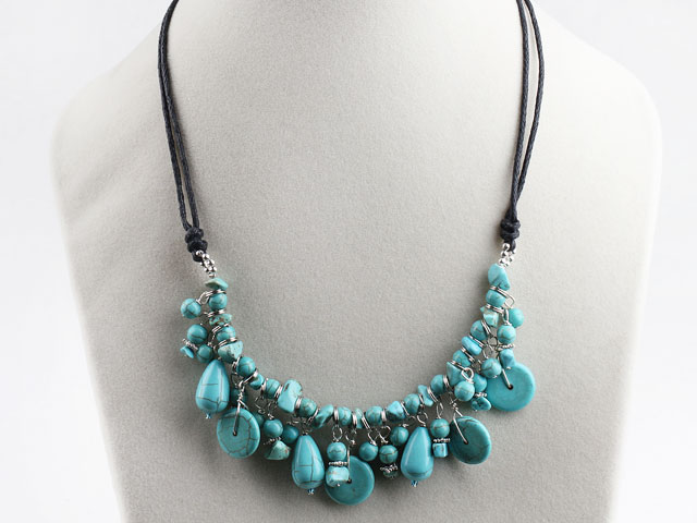 popular style turquoise necklace with extendable chain