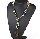 51.2 inches long style multi color stone necklace