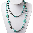 long style 41.3 inches tribal jewelry turquoise nekclace