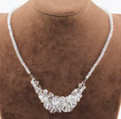 Clear White Crystal Necklace with Magnetic Clasp