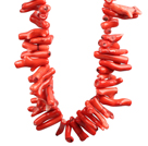 Chunky Style Orange Red Coral Branch Necklace with Moonlight Clasp