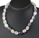 12-16mm seven color jade necklace with toggle clasp