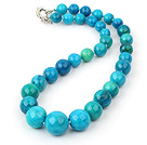 10-18mm blue spider stone necklace with spring ring clasp