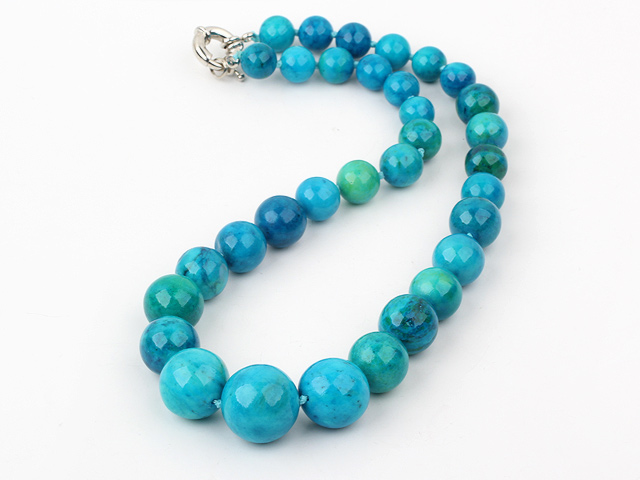 10-18mm blue spider stone necklace with spring ring clasp