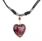 purple heart colored glaze neckalce with extendable chain