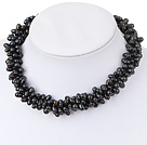 Multi Strands Black Freshwater Pearl Necklace