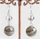 Lovely Gray Series Crystal And Colored Glaze Dangle Earrings With Fish Hook