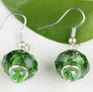 Fashion Green Colored Glaze Earrings With Fish Hook