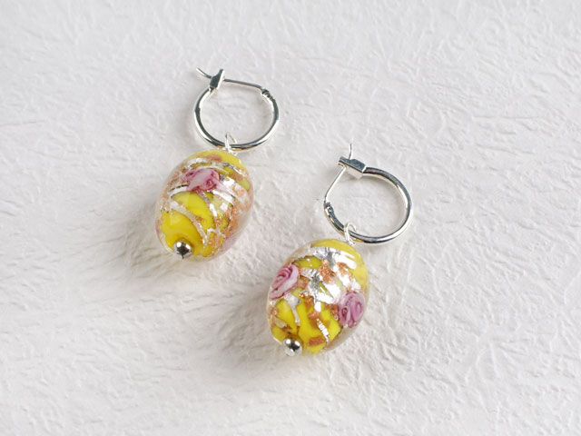 Simple Style Colored Glaze Earrings With Lovely Print And Ear Hoops