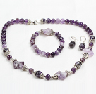 New Design Amethyst Set (Necklace Bracelet and Matched Earrings)