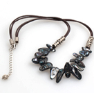 New Arrival Black Teeth Shape Pearl Necklace with Lobster Clasp