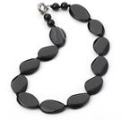 17.5 inches black agate necklace with moonlight clasp