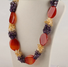 admirably chunky style agate and crystal necklace