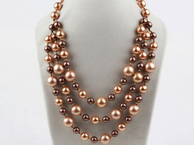 New Design Coffee Color Seashell Beads Party Necklace