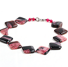 Classic Design Big Rhombus Shape Crystallized Agate Chunky Necklace