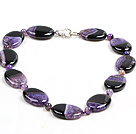 Fashion Oval Shape Crystallized Agate Necklace with Big Lobster Clasp