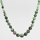 Faceted Zoisite Beaded Graduated Necklace Choker